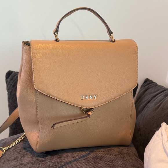 DKNY Camel Leather Backpack main image 6